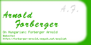 arnold forberger business card